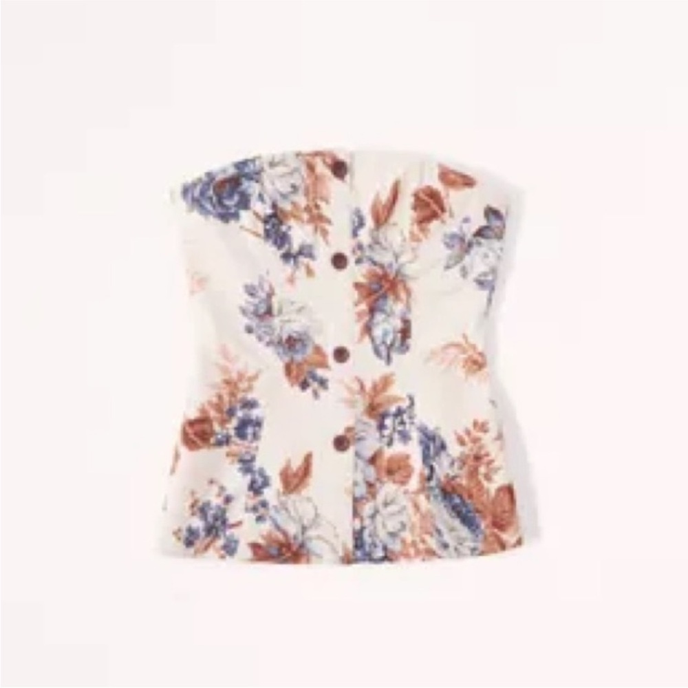 Abercrombie & Fitch Floral Blouse - Cream, Blue, Brown